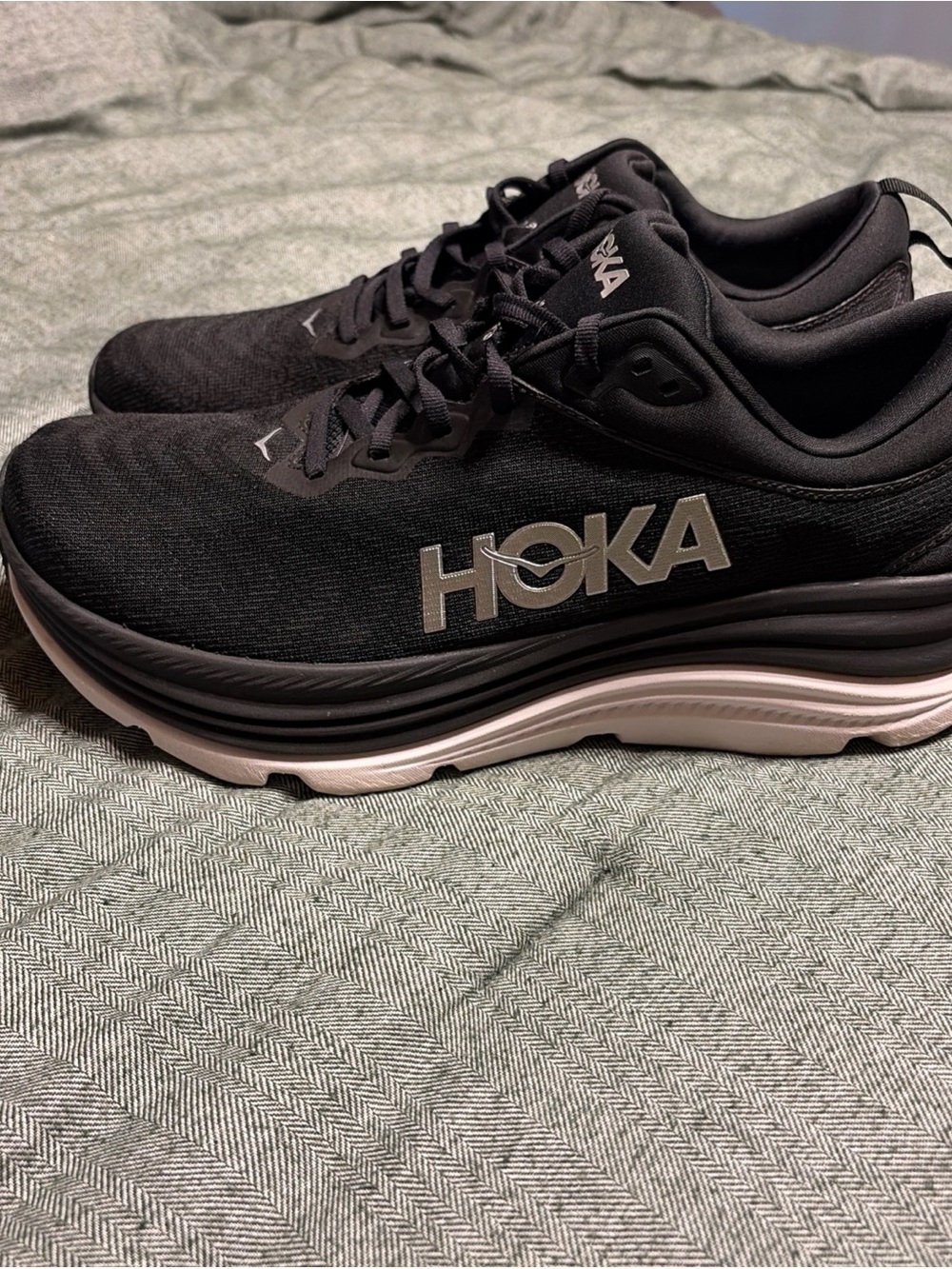 Hoka Black Running Shoes with white sole